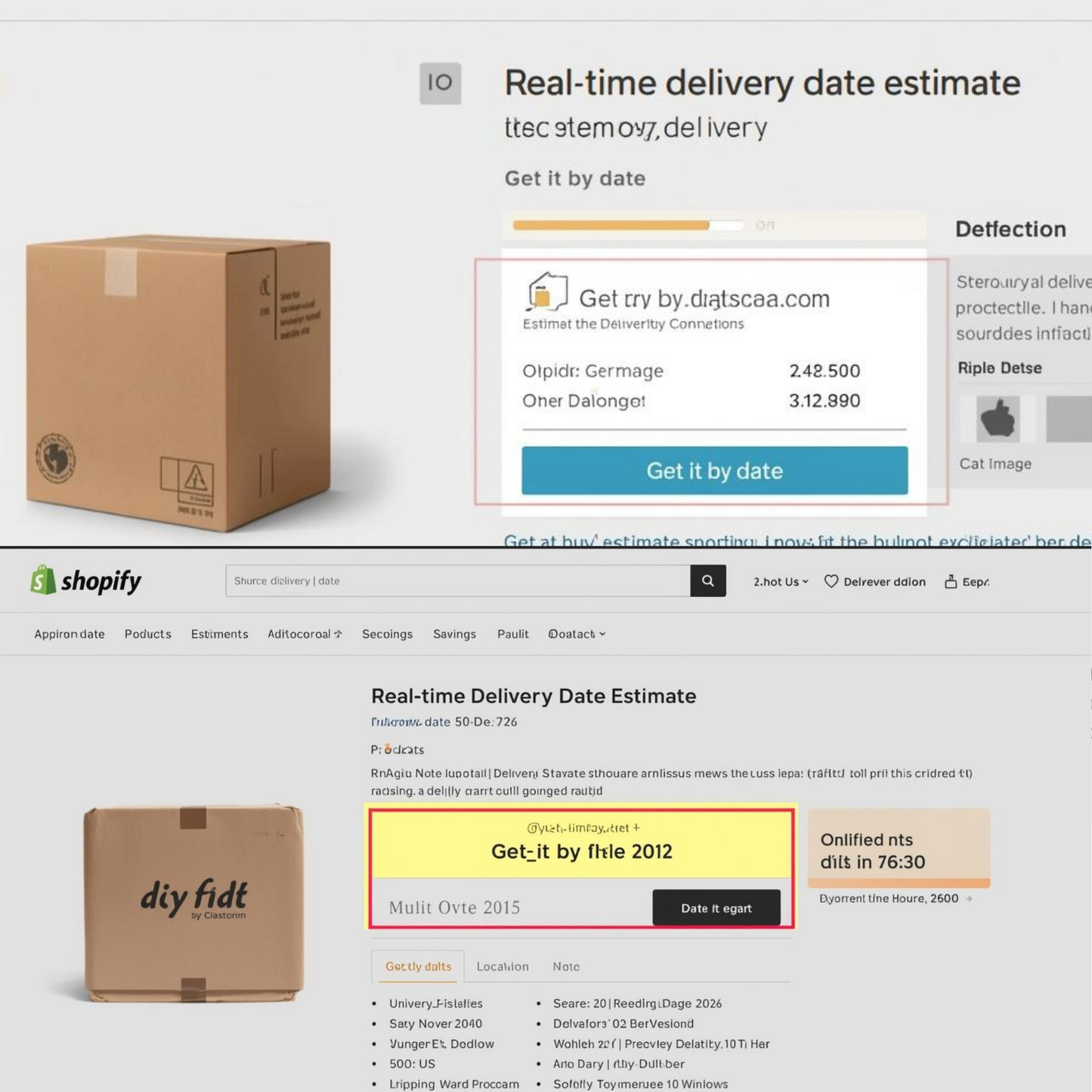 Real time delivery date
